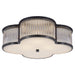 Basil Three Light Flush Mount in Gun Metal with Clear Glass