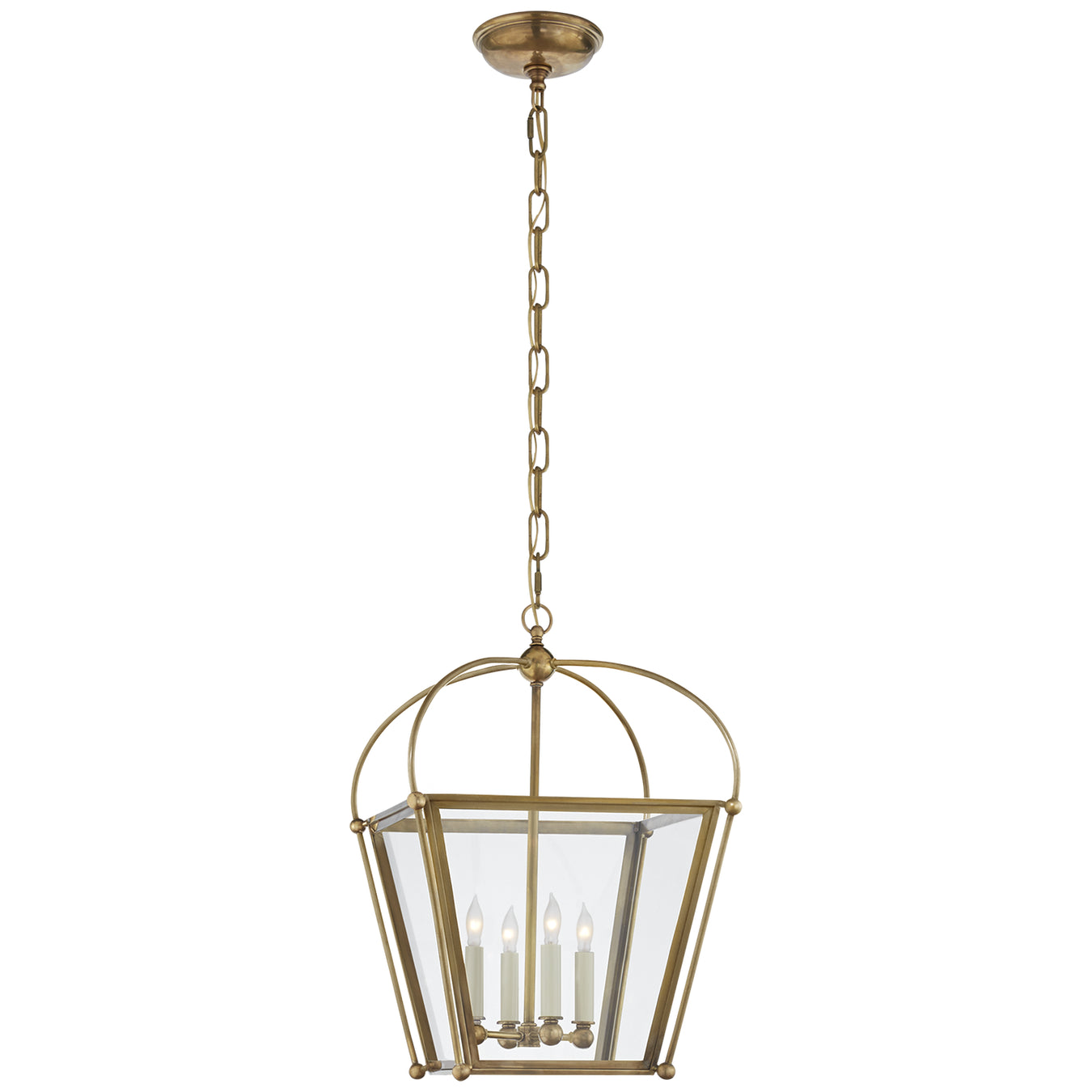 Riverside Four Light Lantern in Antique-Burnished Brass