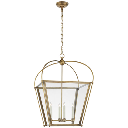 Riverside Four Light Lantern in Antique-Burnished Brass