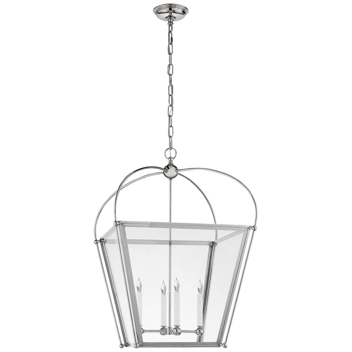 Riverside Four Light Lantern in Polished Nickel