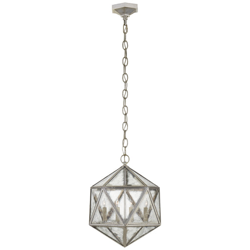 Zeno Four Light Lantern in Burnished Silver Leaf