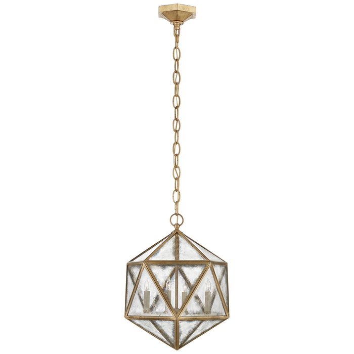 Zeno Four Light Lantern in Gilded Iron