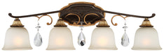 N1464-652- Chateau Nobles 4-Light Bath Sconce in Raven Bronze with Sunburst Gold with Driftwood Glass by Metropolitan