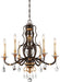 N6456-652- Chateau Nobles 6-Light Chandelier in Raven Bronze with Sunburst Gold H by Metropolitan