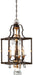 N6463-652- Chateau Nobles 4-Light Pendant in Raven Bronze with Sunburst Gold with Clear Cap Glass by Metropolitan