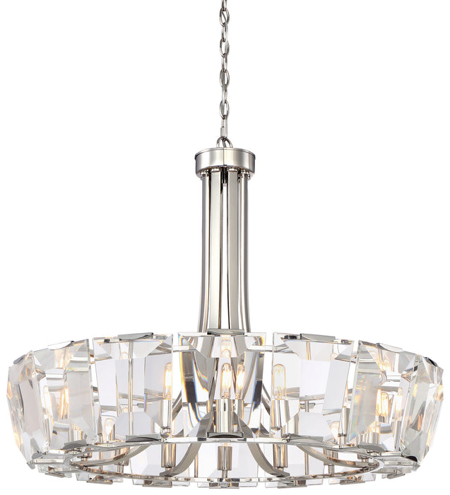 N6986-613- Castle Aurora 16 Light Chandelier in Polished Nickel with Clear Crystal by Metropolitan