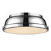 3602-14 CH-CH- Duncan Flush Mount in Chrome with Chrome Shade by Golden Lighting