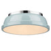 3602-14 CH-SF- Duncan Flush Mount in Chrome with Seafoam Shade by Golden Lighting