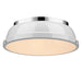 3602-14 CH-WH- Duncan Flush Mount in Chrome with White Shade by Golden Lighting