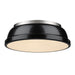 3602-14 PW-BK - Duncan Flush Mount in Pewter with Black Shade by Golden Lighting