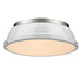 3602-14 PW-WH- Duncan Flush Mount in Pewter with White Shade by Golden Lighting