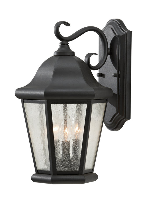 Martinsville Three Light Outdoor Wall Lantern in Black