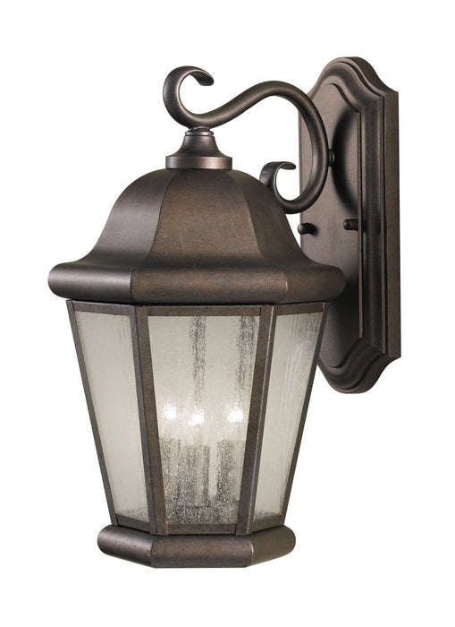 Martinsville Three Light Outdoor Wall Lantern in Corinthian Bronze