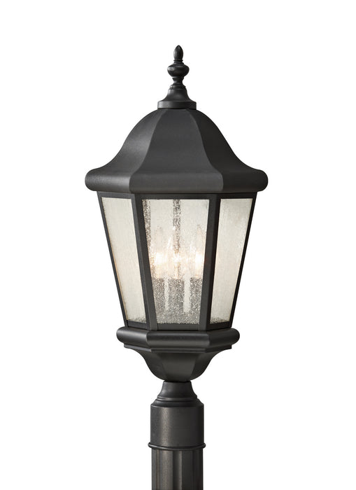 Martinsville Three Light Outdoor Post Lantern in Black