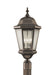 Martinsville Three Light Outdoor Post Lantern in Corinthian Bronze