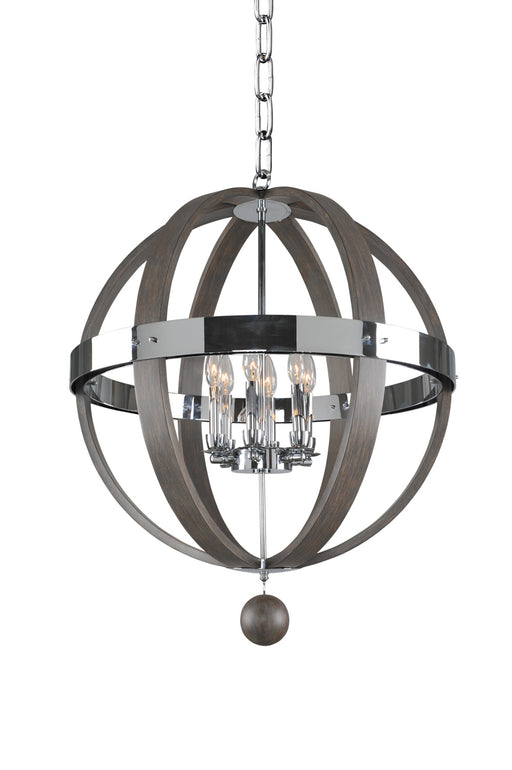 300483CH- Casual Luxury Sharlow 6-Light Pendant in Chrome by Kalco