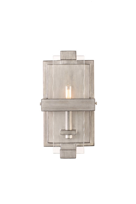 501140SM- Industrial Astoria 1-Light Wall Sconce in Moon Silver by Kalco