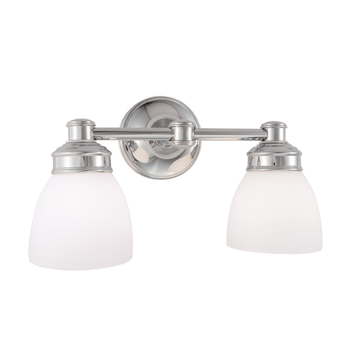 8792-CH-OP - Spencer 2-Light Sconce in Chrome with Opal Glass by Norwell Lighting