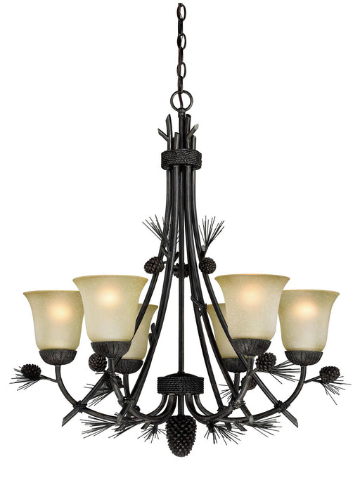 H0170- Sierra 6-Light Chandelier in Black Walnut by Vaxcel