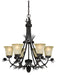 H0170- Sierra 6-Light Chandelier in Black Walnut by Vaxcel