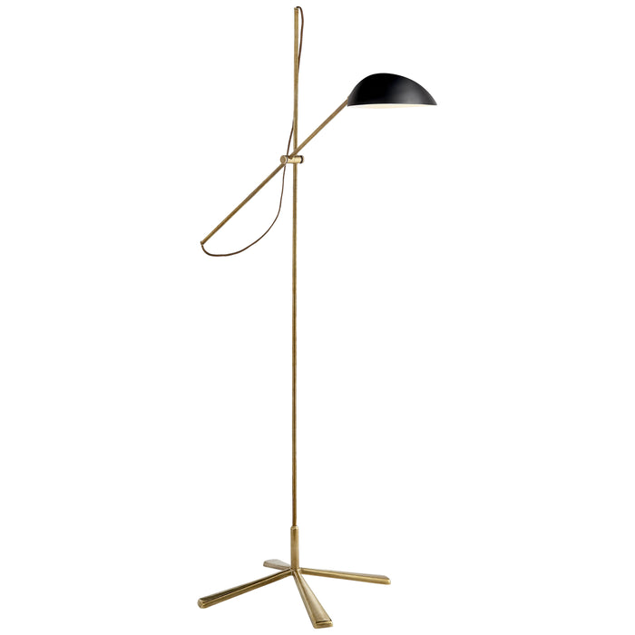 Graphic One Light Floor Lamp in Hand-Rubbed Antique Brass