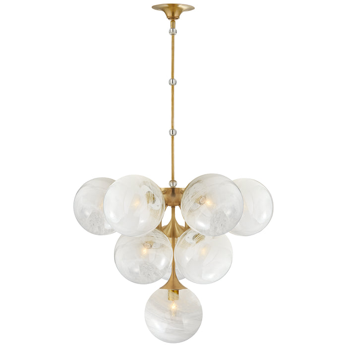 Cristol Ten Light Chandelier in Hand-Rubbed Antique Brass