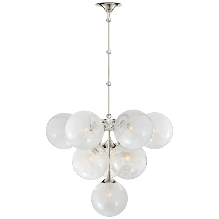 Cristol Ten Light Chandelier in Polished Nickel