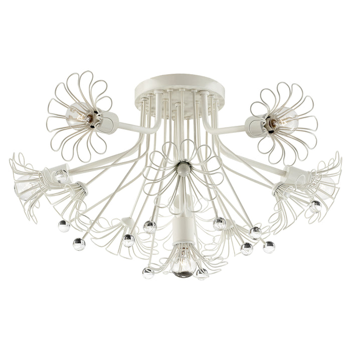 Keaton Six Light Flush Mount in Light Cream