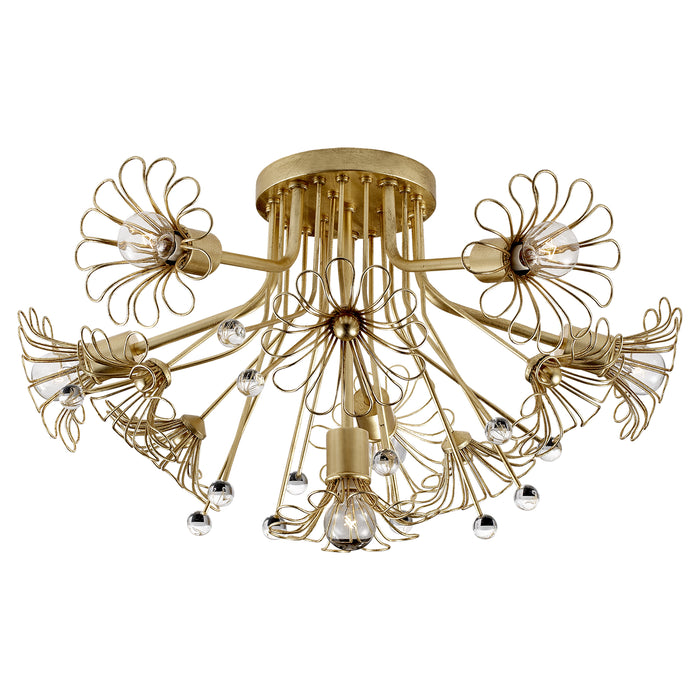 Keaton Six Light Flush Mount in Gild