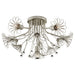 Keaton Six Light Flush Mount in Burnished Silver Leaf