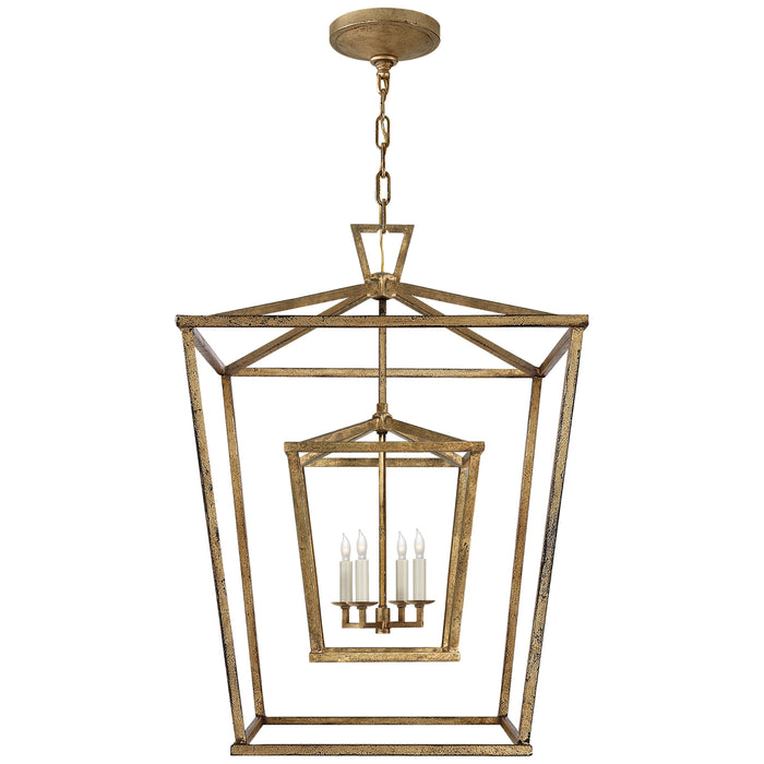 Darlana Four Light Lantern in Gilded Iron