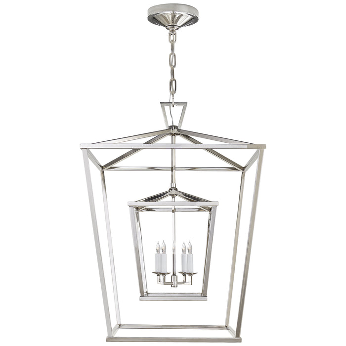 Darlana Four Light Lantern in Polished Nickel