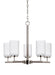 Oslo Five Light Chandelier in Brushed Nickel