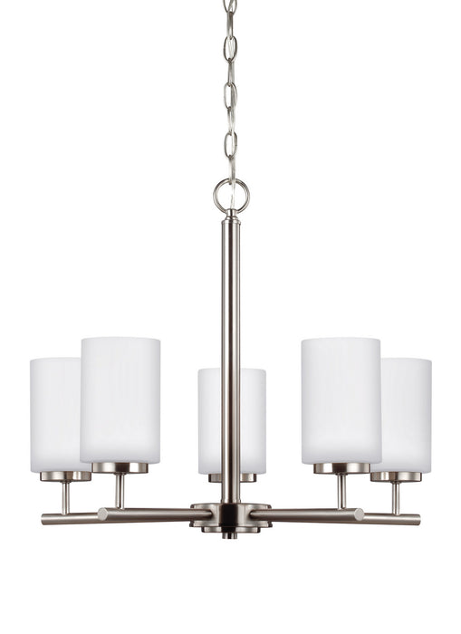 Oslo Five Light Chandelier in Brushed Nickel