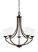 Hanford Five Light Chandelier in Bronze