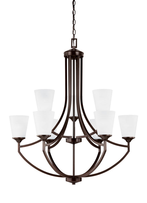 Hanford Nine Light Chandelier in Bronze