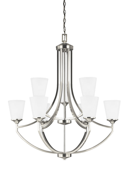 Hanford Nine Light Chandelier in Brushed Nickel