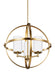 Alturas Three Light Chandelier in Satin Brass