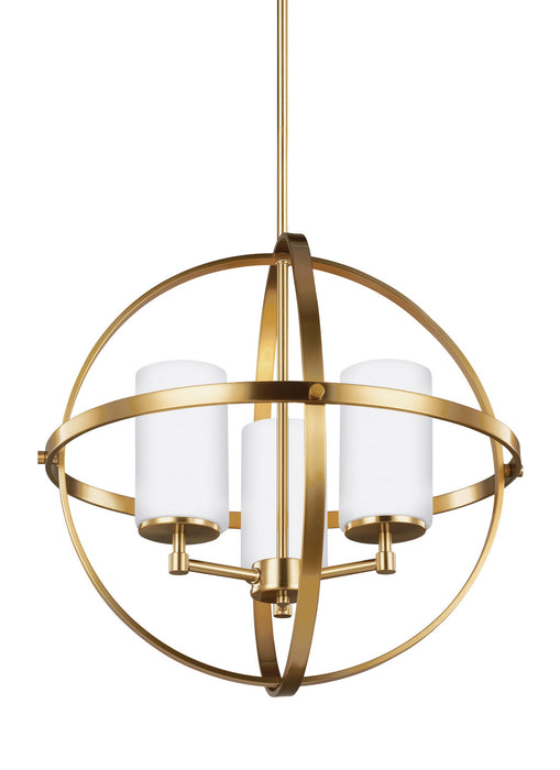 Alturas Three Light Chandelier in Satin Brass