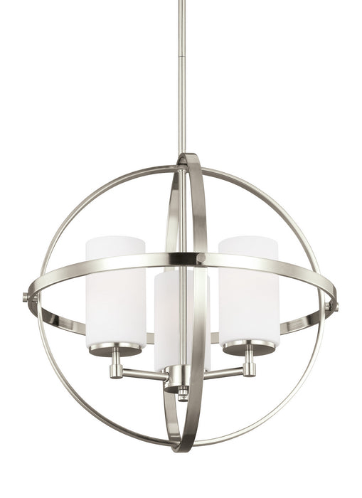 Alturas Three Light Chandelier in Brushed Nickel