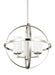 Alturas Three Light Chandelier in Brushed Nickel