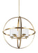 Alturas Five Light Chandelier in Satin Brass