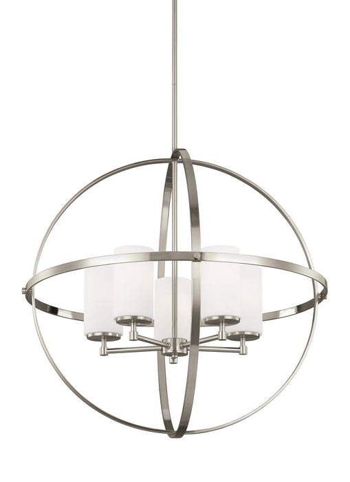 Alturas Five Light Chandelier in Brushed Nickel