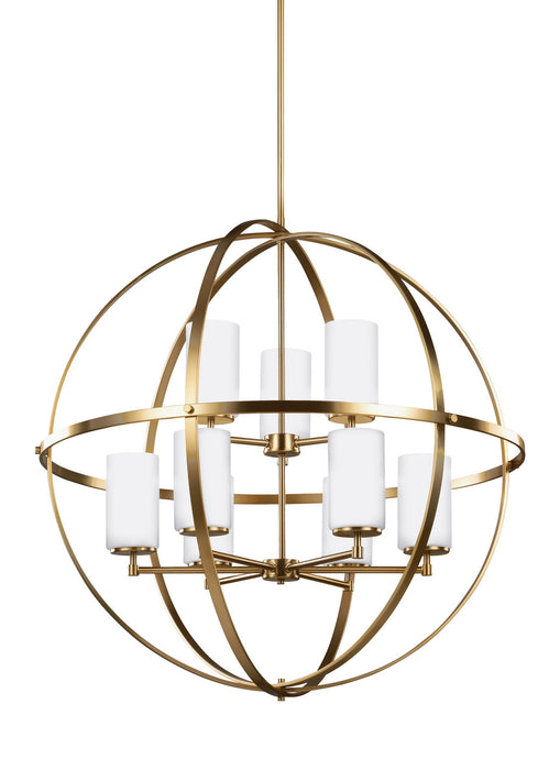 Alturas Nine Light Chandelier in Satin Brass