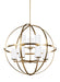 Alturas Nine Light Chandelier in Satin Brass