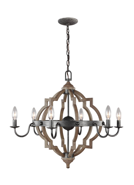 Socorro Six Light Chandelier in Stardust