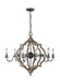 Socorro Six Light Chandelier in Stardust