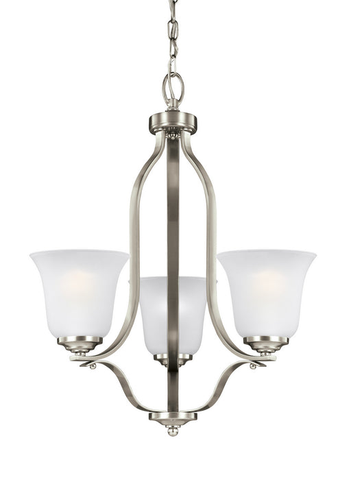 Emmons Three Light Chandelier in Brushed Nickel