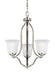 Emmons Three Light Chandelier in Brushed Nickel