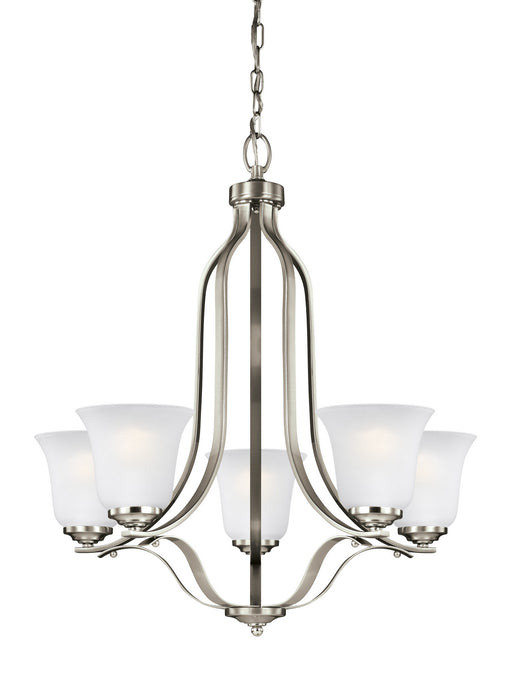 Emmons Five Light Chandelier in Brushed Nickel